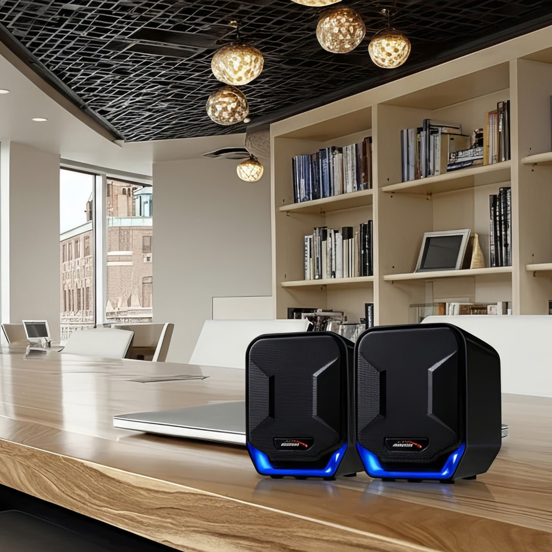 Haut-parleurs d'ordinateur USB 6W Blue&Black Audiocore AC865 B