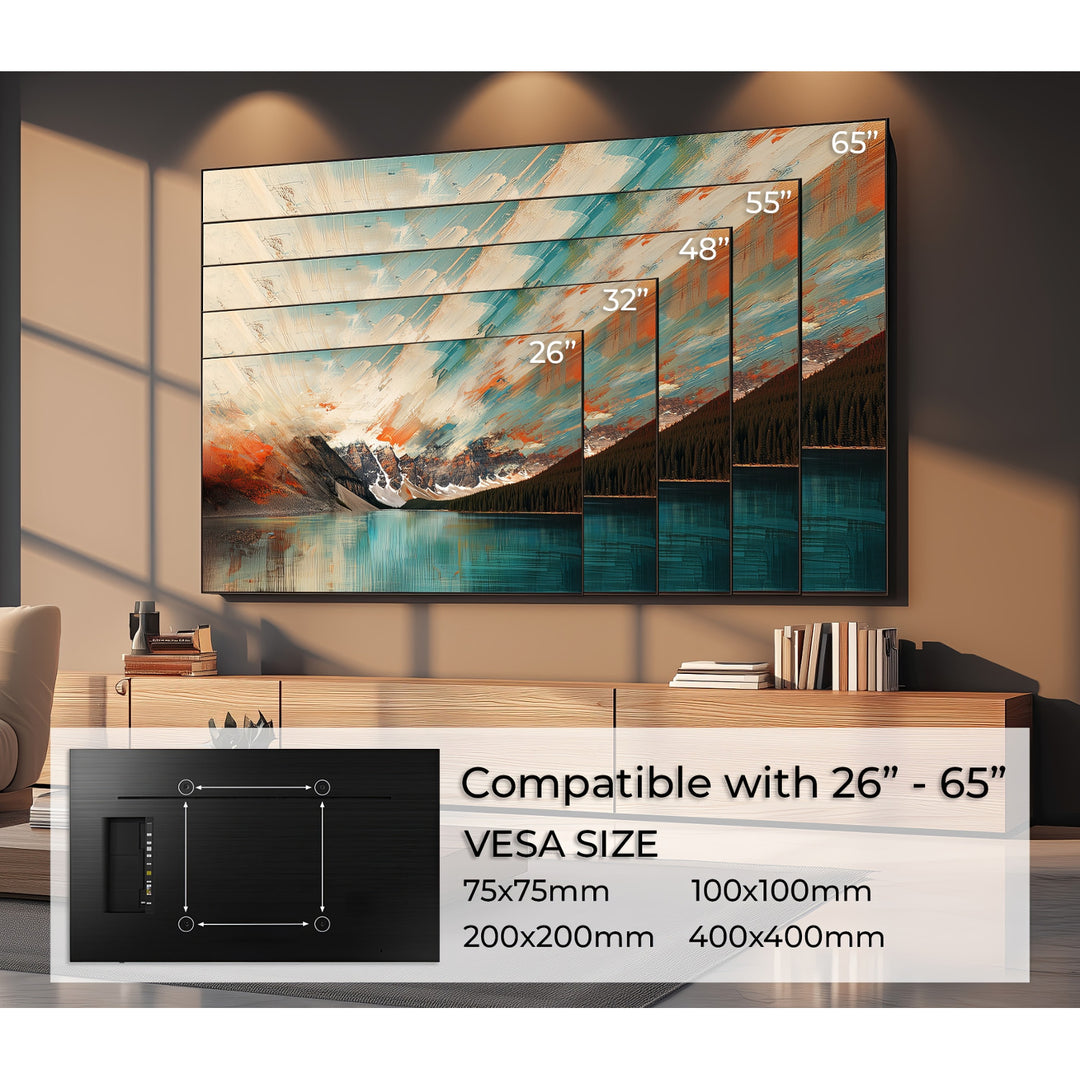 Support TV mural 26-65" charge maximale 45kg  Maclean MC-778 noir