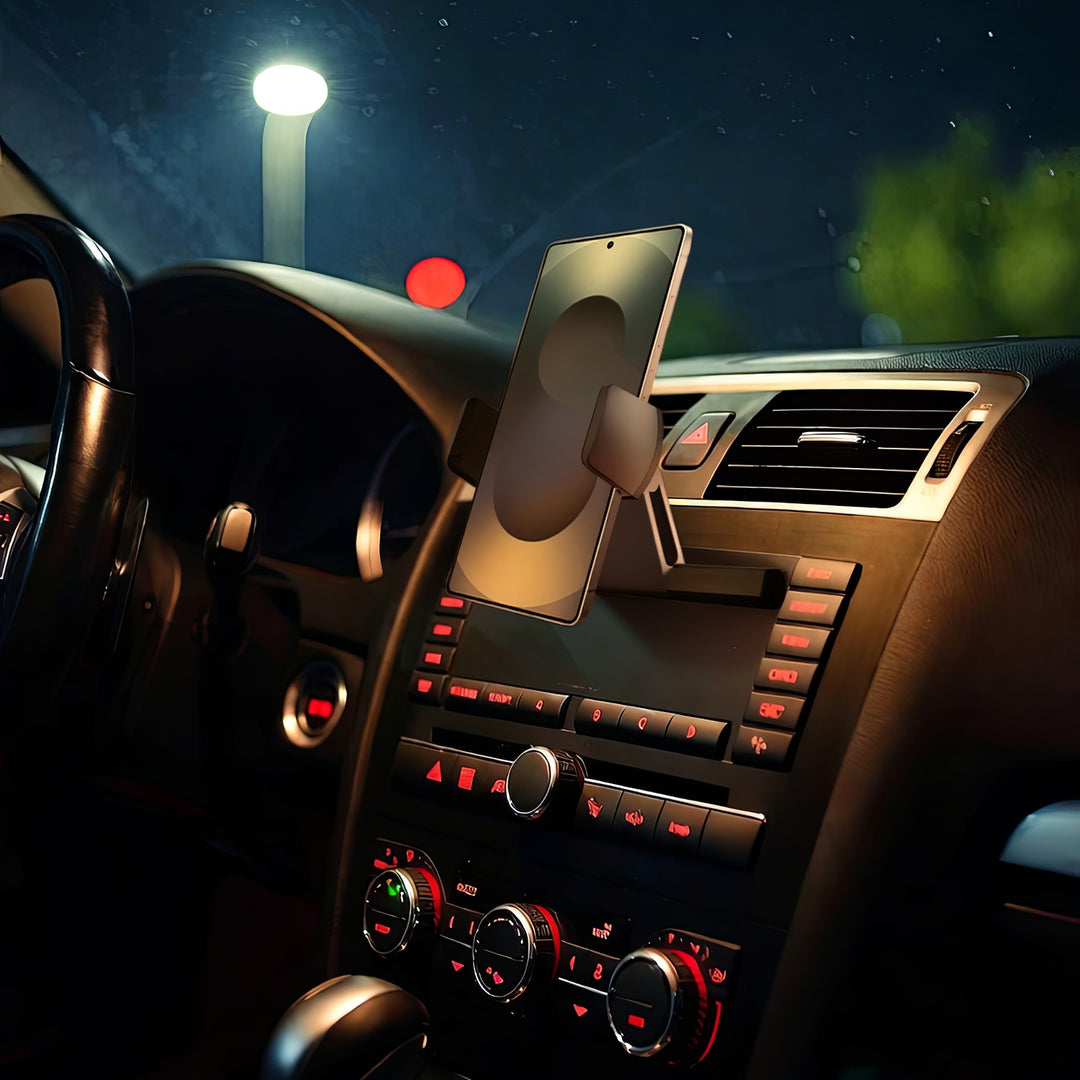 Support pour les téléphones mobiles avec une installation facile dans la fente CD