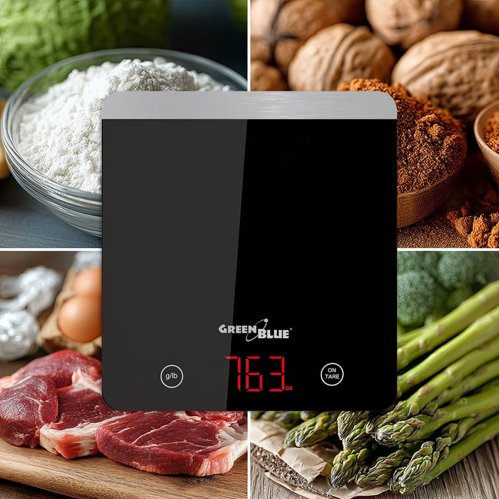 Balance de cuisine numérique avec fonction de tare couleur noir GreenBlue GB171