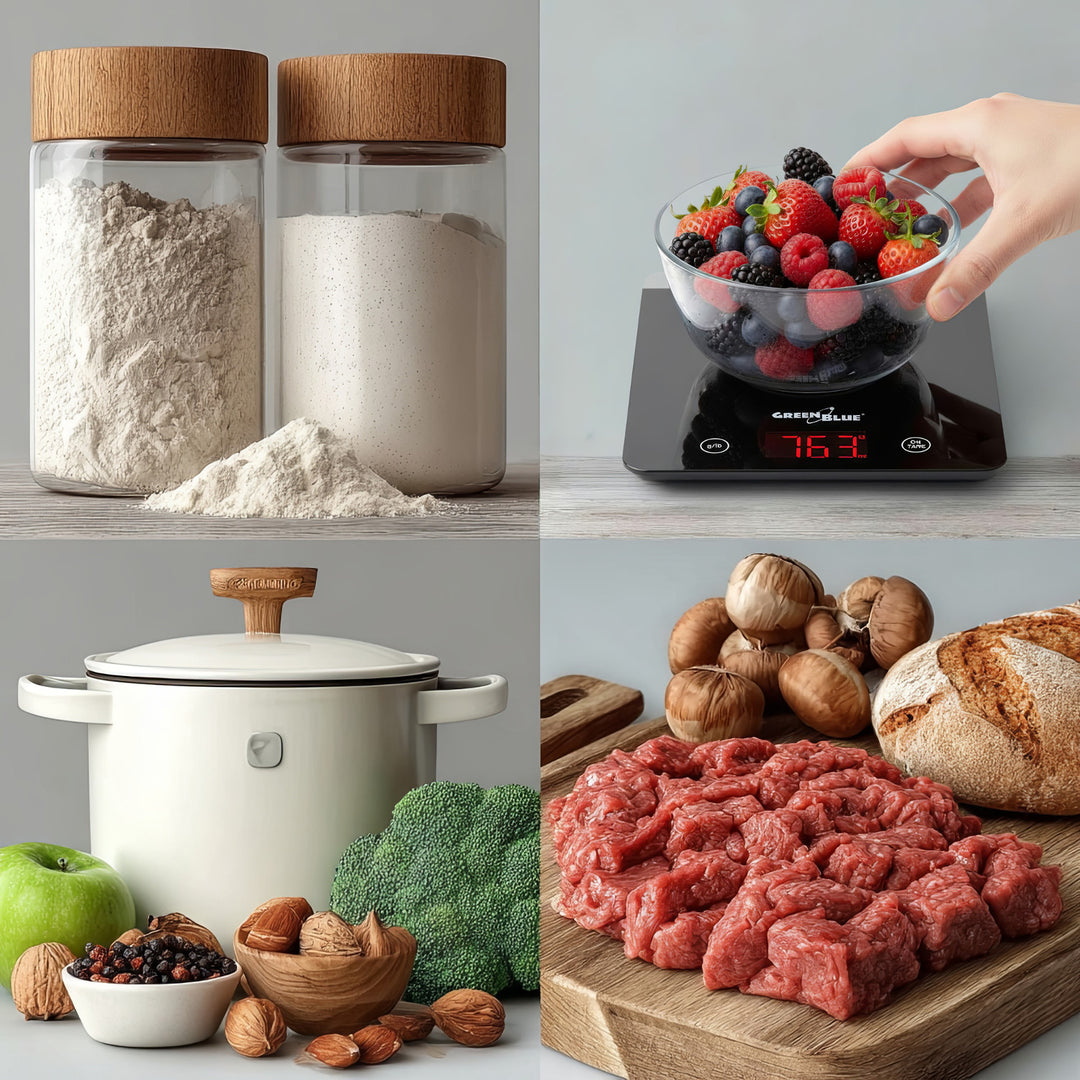 Balance de cuisine numérique avec fonction de tare couleur noir GreenBlue GB171