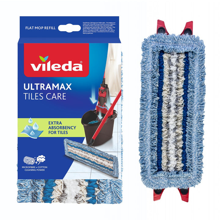 Recharge pour balai à franges Vileda, pour le nettoyage du carrelage et du PVC, Ultramax Tiles Care