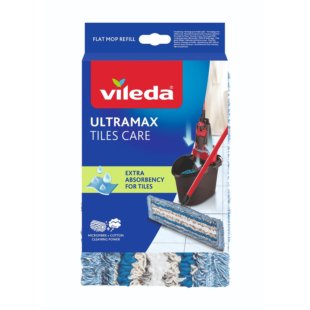 Recharge pour balai à franges Vileda, pour le nettoyage du carrelage et du PVC, Ultramax Tiles Care