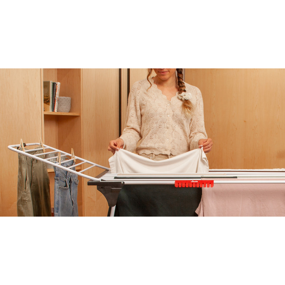 Séchoir à linge sur pied Vileda King avec cordes épaisses en aluminium