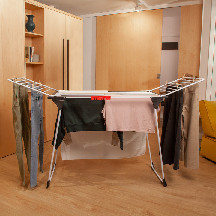 Séchoir à linge sur pied Vileda King avec cordes épaisses en aluminium
