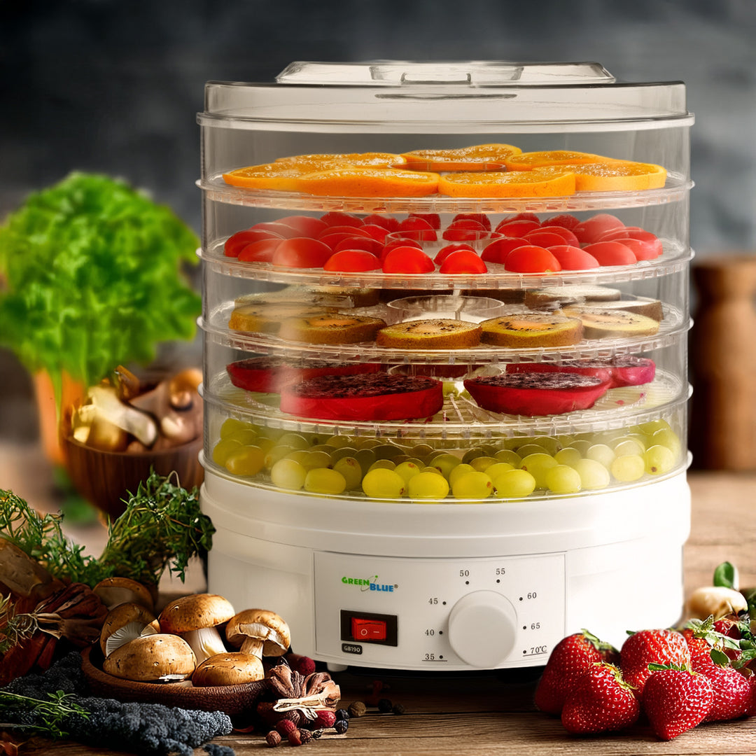 Déshydrateur alimentaire séchoir pour fruits, légumes et champignons GreenBlue GB190