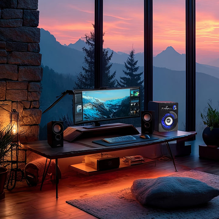 Un ensemble de haut-parleurs Bluetooth 2.1 Radio FM, entrée pour carte TF, AUX, alimentation USB Audiocore AC910