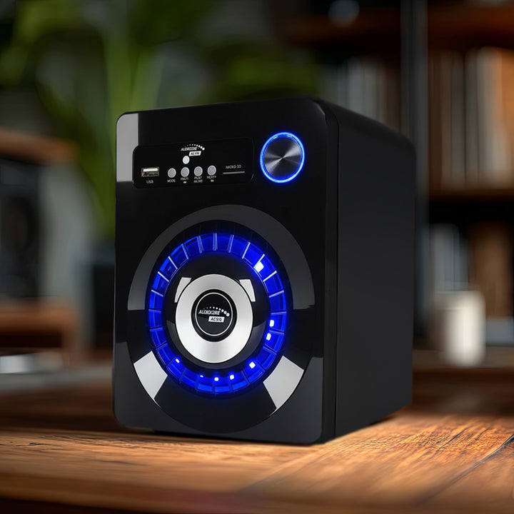 Un ensemble de haut-parleurs Bluetooth 2.1 Radio FM, entrée pour carte TF, AUX, alimentation USB Audiocore AC910