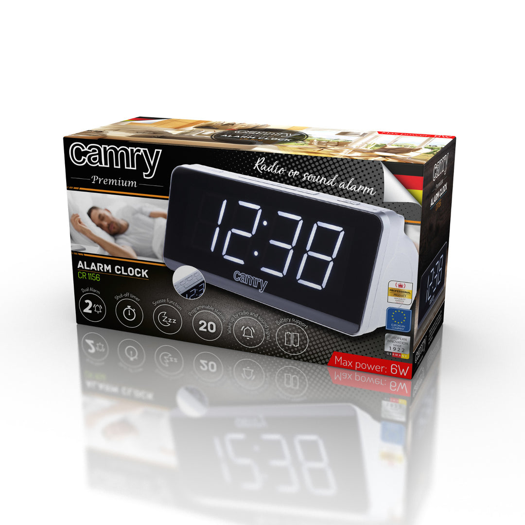 Camry CR 1156 radio réveil fréquence AM et FM affichage LED