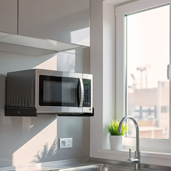 Support micro-ondes mural jusqu'à 35 kg  noir Maclean MC-807