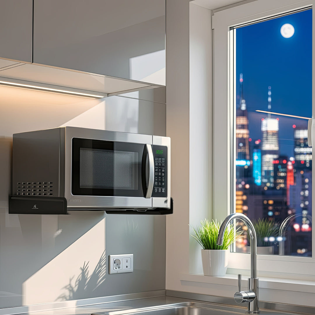 Support micro-ondes mural jusqu'à 35 kg  noir Maclean MC-807