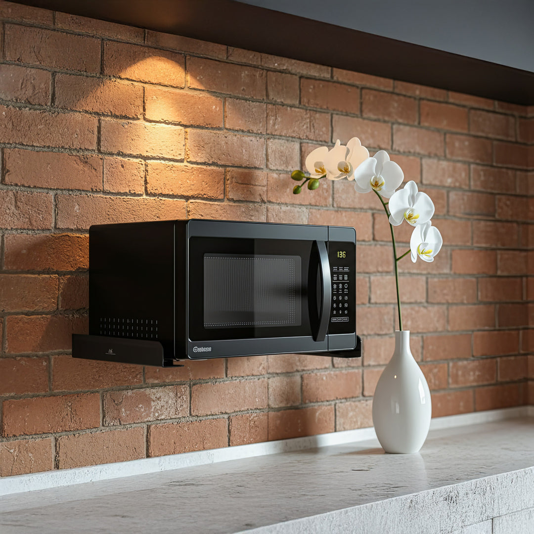 Support micro-ondes mural jusqu'à 35 kg  noir Maclean MC-807