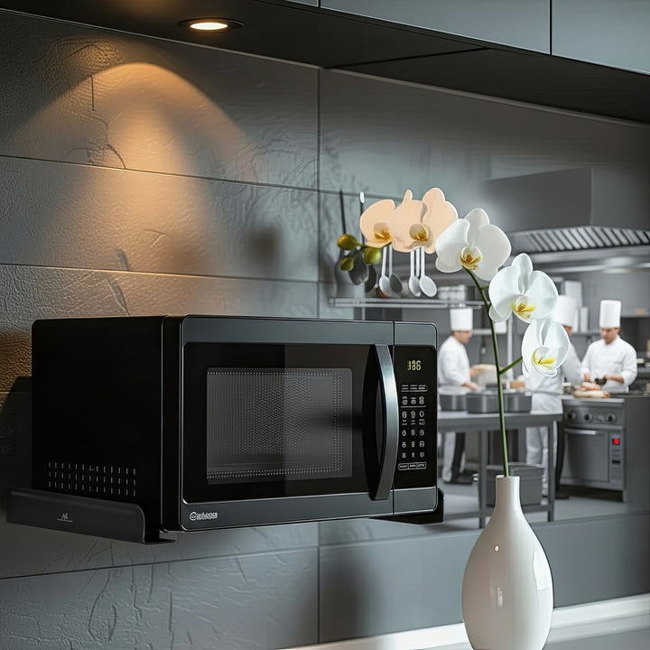 Support micro-ondes mural jusqu'à 35 kg  noir Maclean MC-807