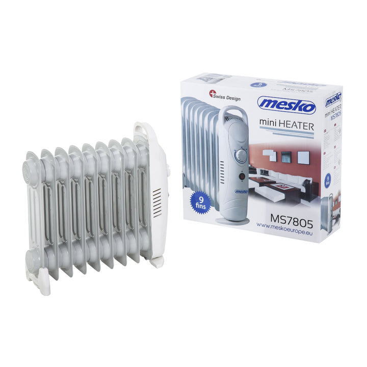 Chauffe-huile Mesko, 9 ailettes, 1000W, contrôle de la température, gris, MS 7805
