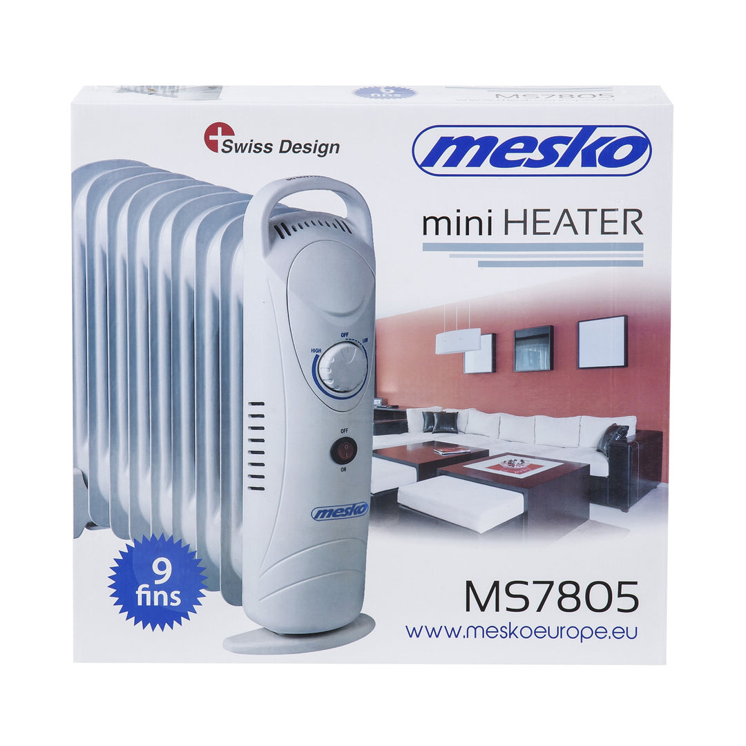 Chauffe-huile Mesko, 9 ailettes, 1000W, contrôle de la température, gris, MS 7805