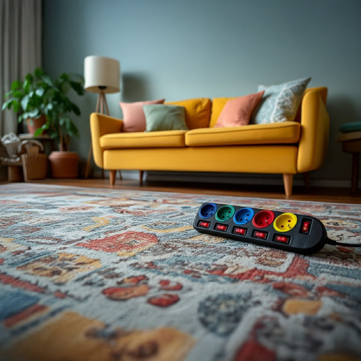 Bloc multiprise 5 prises avec interrupteurs  250VAC / 10A 1,5m multicouleur Maclean MCE204M