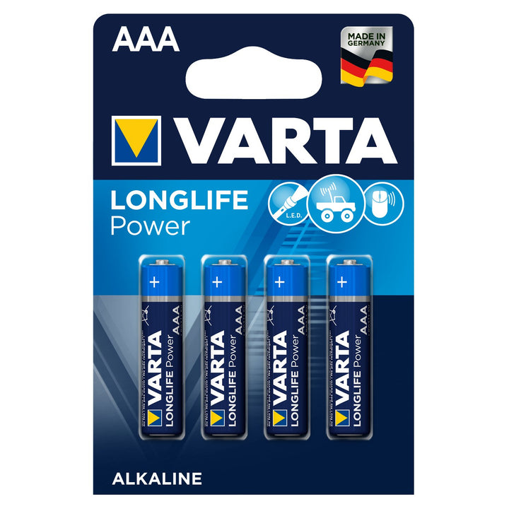 4x piles alcalines Varta Longlife Power AAA R3 LR3