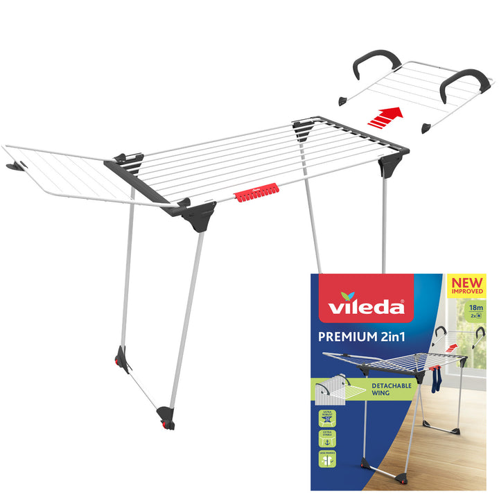 Sèchoir à linge avec verrouillage de l'aile 2en1 Vileda Premium