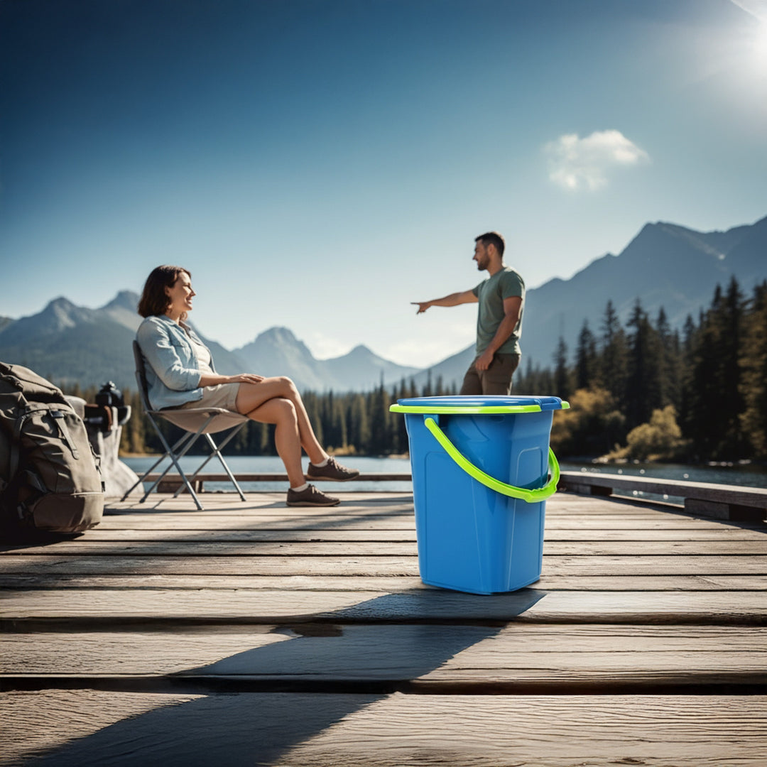 Toilette touristique camping portable GreenBlue GB320 Turquoise-Citron