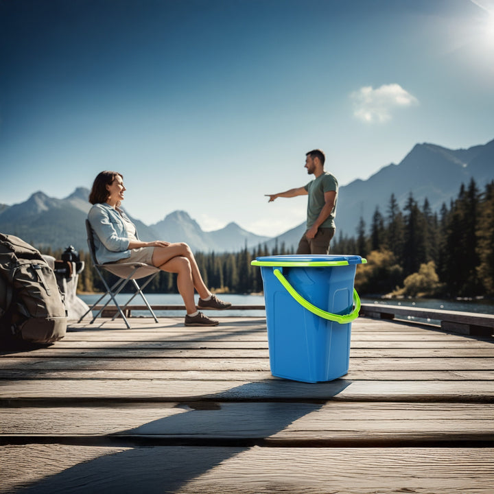 Toilette touristique camping portable GreenBlue GB320 Turquoise-Citron
