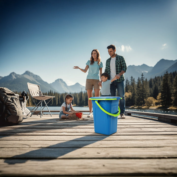 Toilette touristique camping portable GreenBlue GB320 Turquoise-Citron