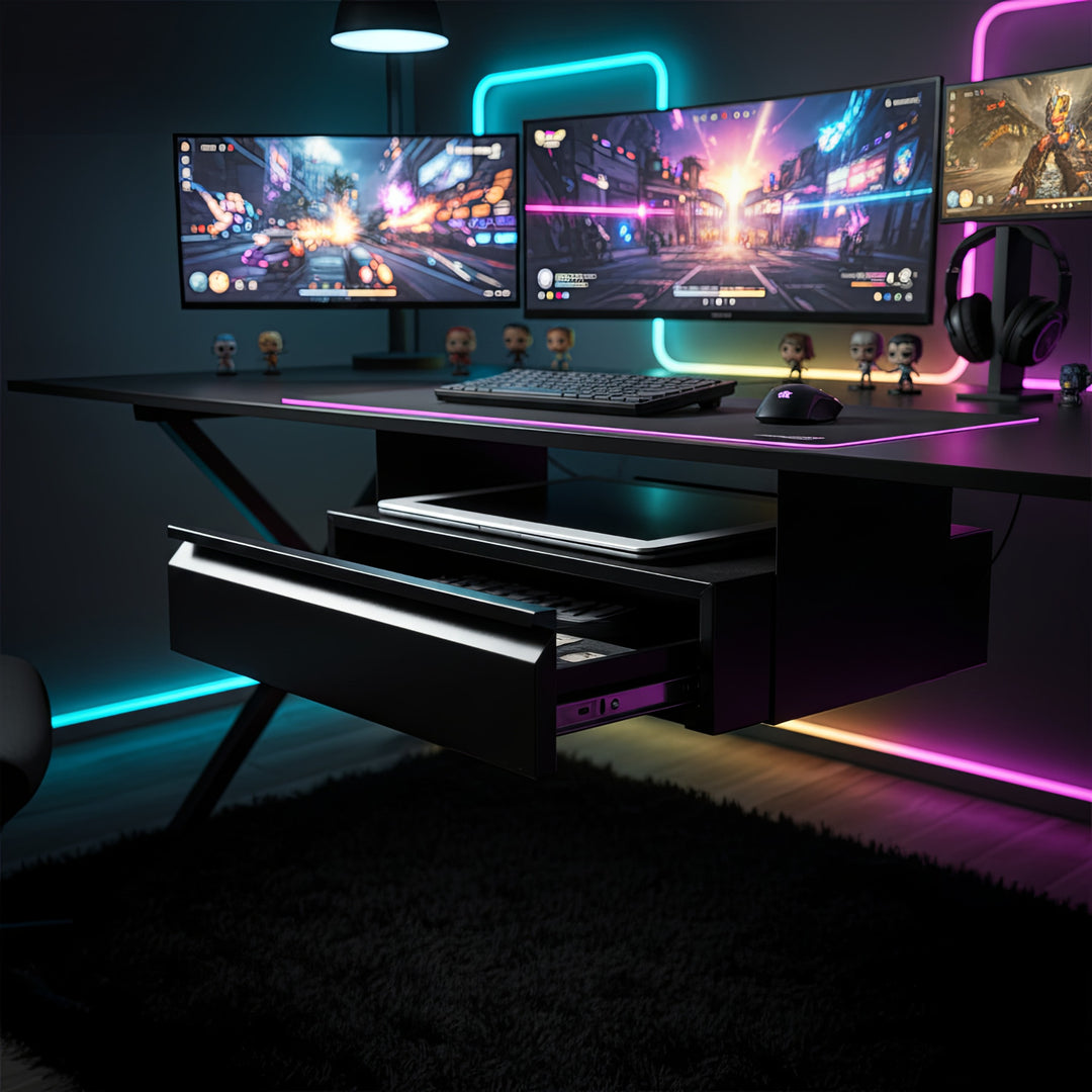 Tiroir sous-bureau ergonomique noir max 5kg Maclean MC-875