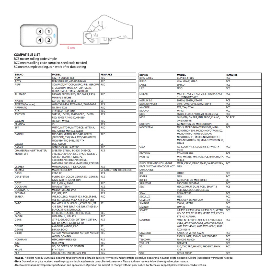 Télécommande pour duplicateur intelligent Media-Tech MT5108