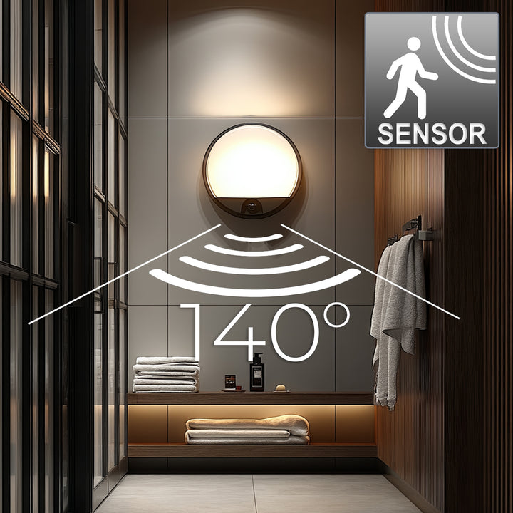 Lampe LED murale avec détecteur de mouvement infrarouge IP54 Maclean MCE291 GR