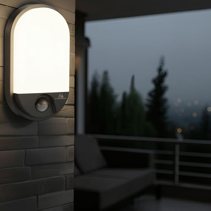 Lampe LED détecteur de mouvement infrarouge 1100lm 15W IP54 gris Maclean MCE340