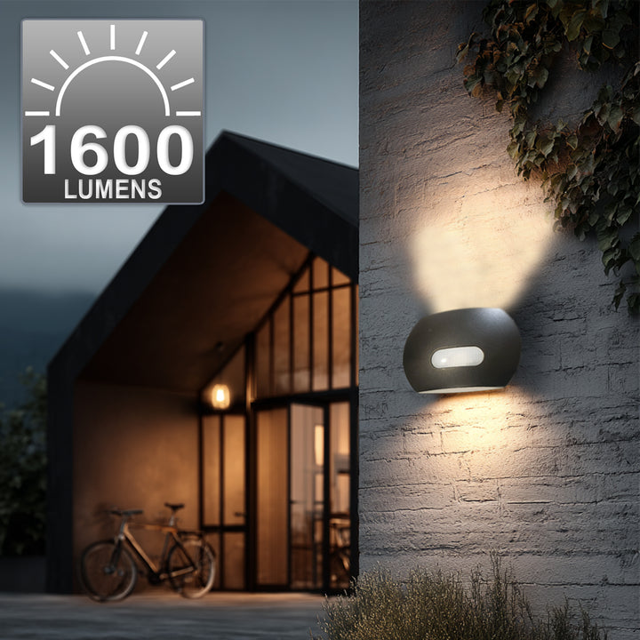 Applique LED détecteur de mouvement PIR 20W 1200lm crépusculaire extérieure