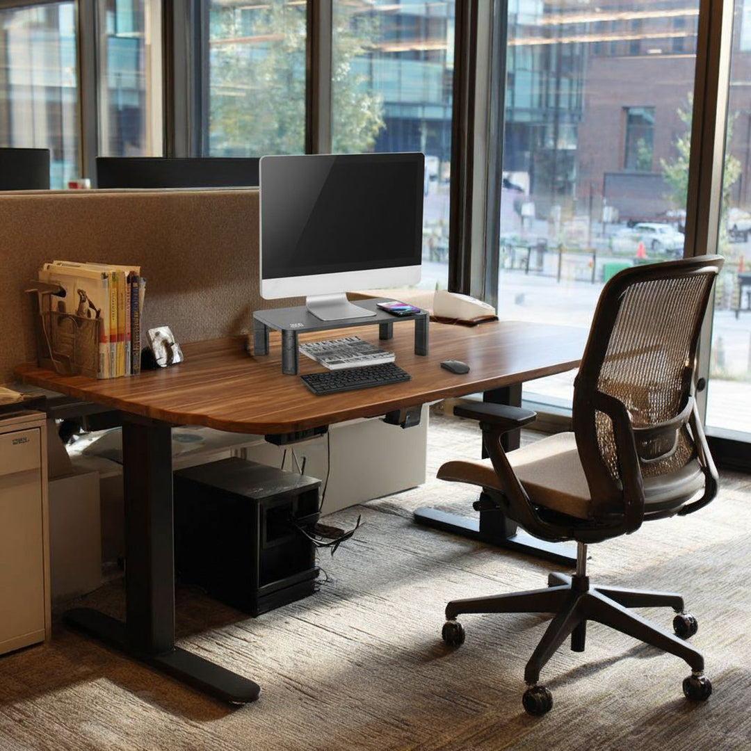 Support d'écran réglable en hauteur avec recharge sans fil Qi Monitor Stand 17"~32" jusqu'à max. 20kg Chargeur à induction