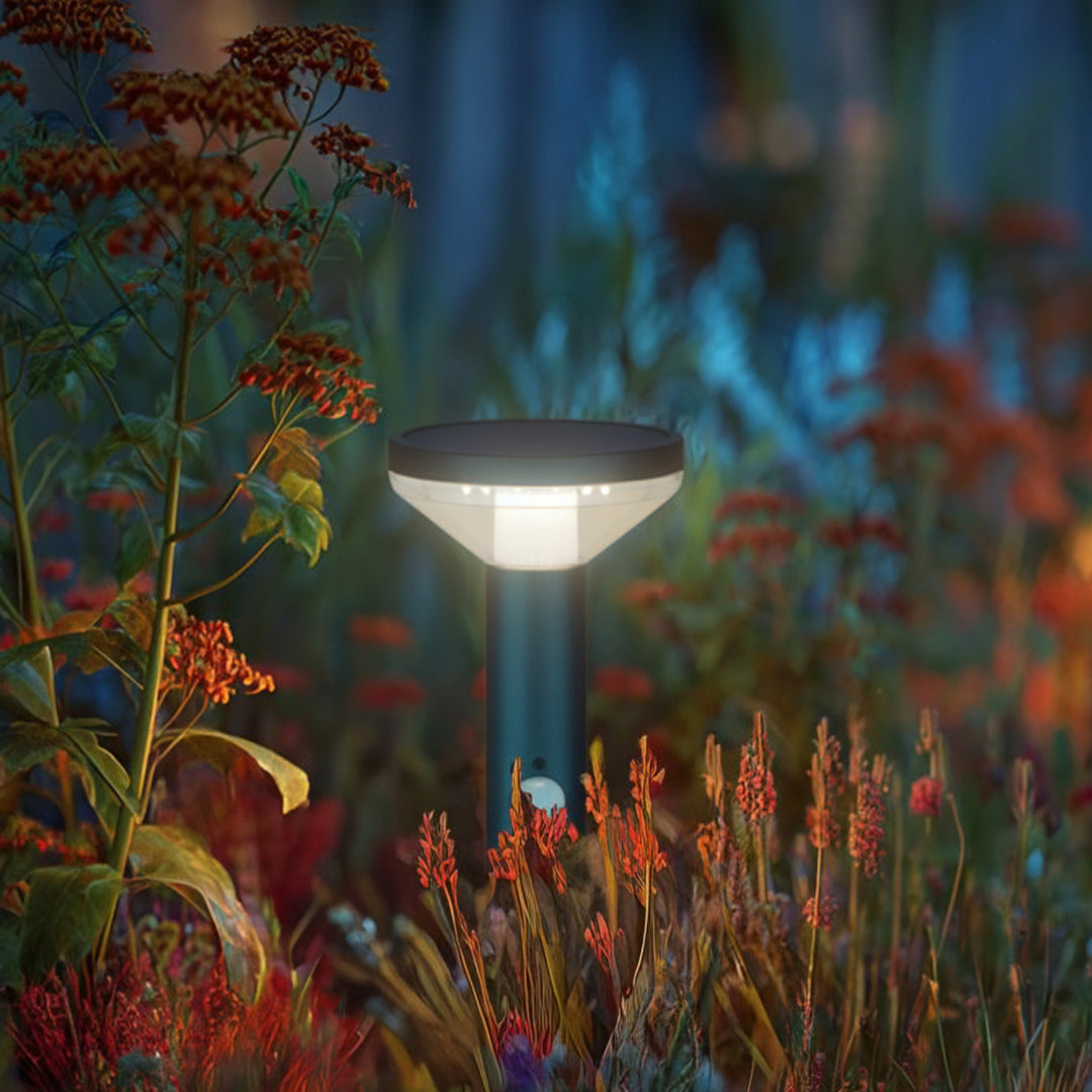 Lampe de jardin solaire LED avec capteur noir IP44 MCE465 B