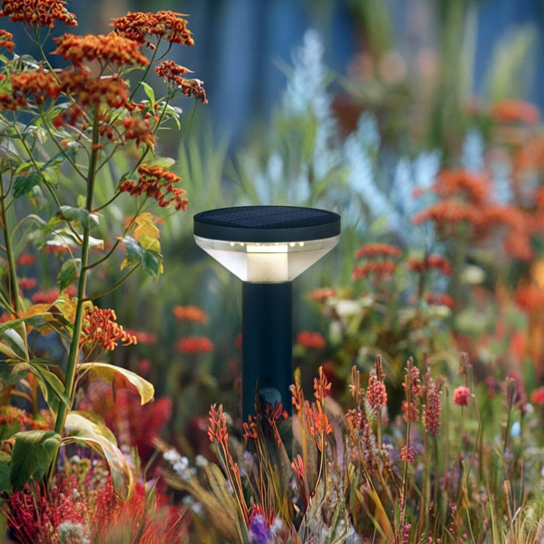 Lampe de jardin solaire LED avec capteur noir IP44 MCE465 B