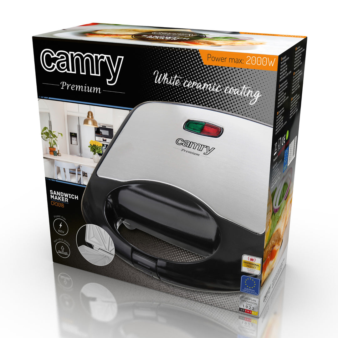 Grille-pain Camry, revêtement céramique antiadhésif, puissance max. 850 W, CR 3018
