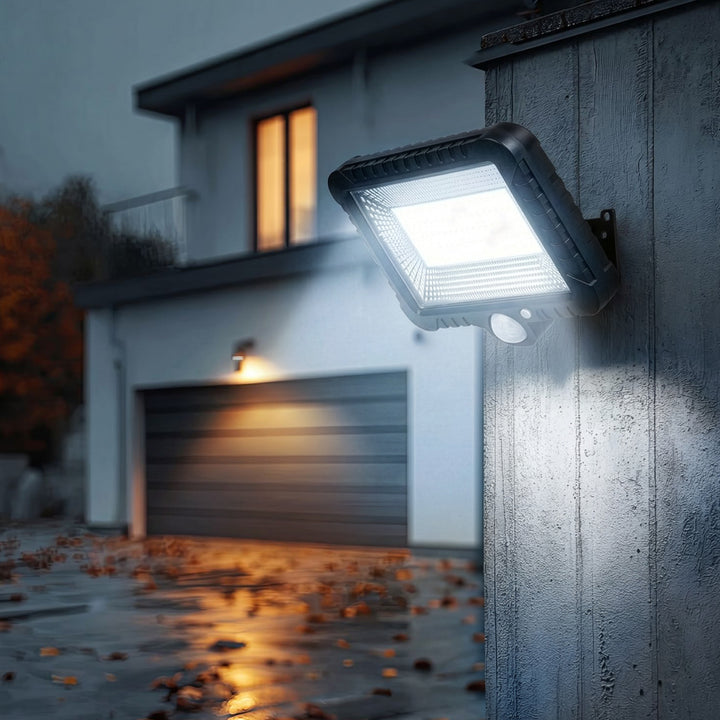 Projecteur solaire Lampe LED avec détecteur de mouvement IP44 5W 400lm 6000K blanc froid MCE438