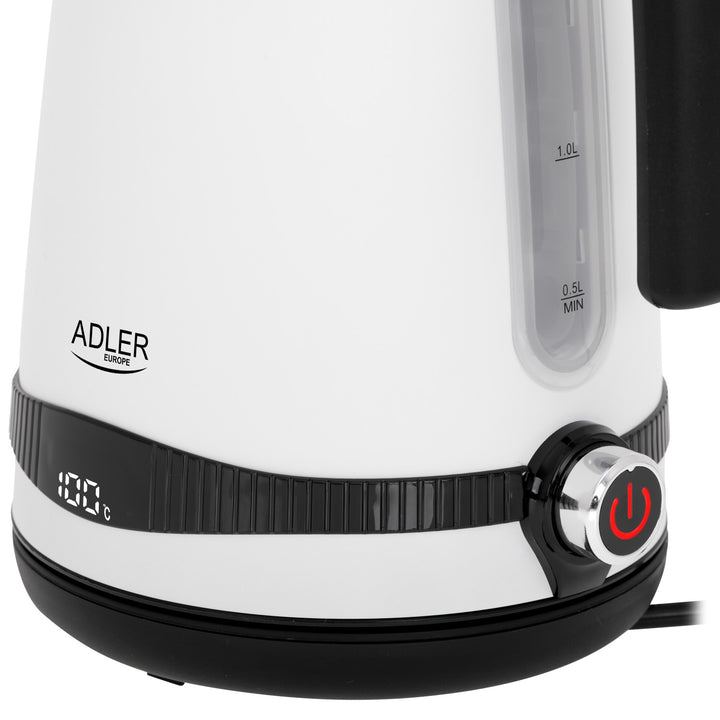 Bouilloire électrique Adler, sans fil, écran LCD, 2200 W, 1,7 L, AD 1295w