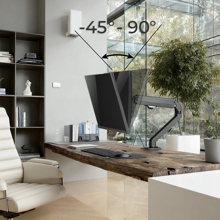 Support de bureau universel pour moniteur Maclean, vérin à gaz 17"-27" 7kg, VESA 75x75,100x100, MC-906niteur pivotant pivotant inclinable pivotant VESA 75x75 100x100 jusqu'à 12kg