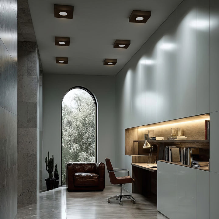 Maclean MCE464 B Plafonnier spot pour sources lumineuses MR16/GU10 noir 94x94x32 mm carré aluminium