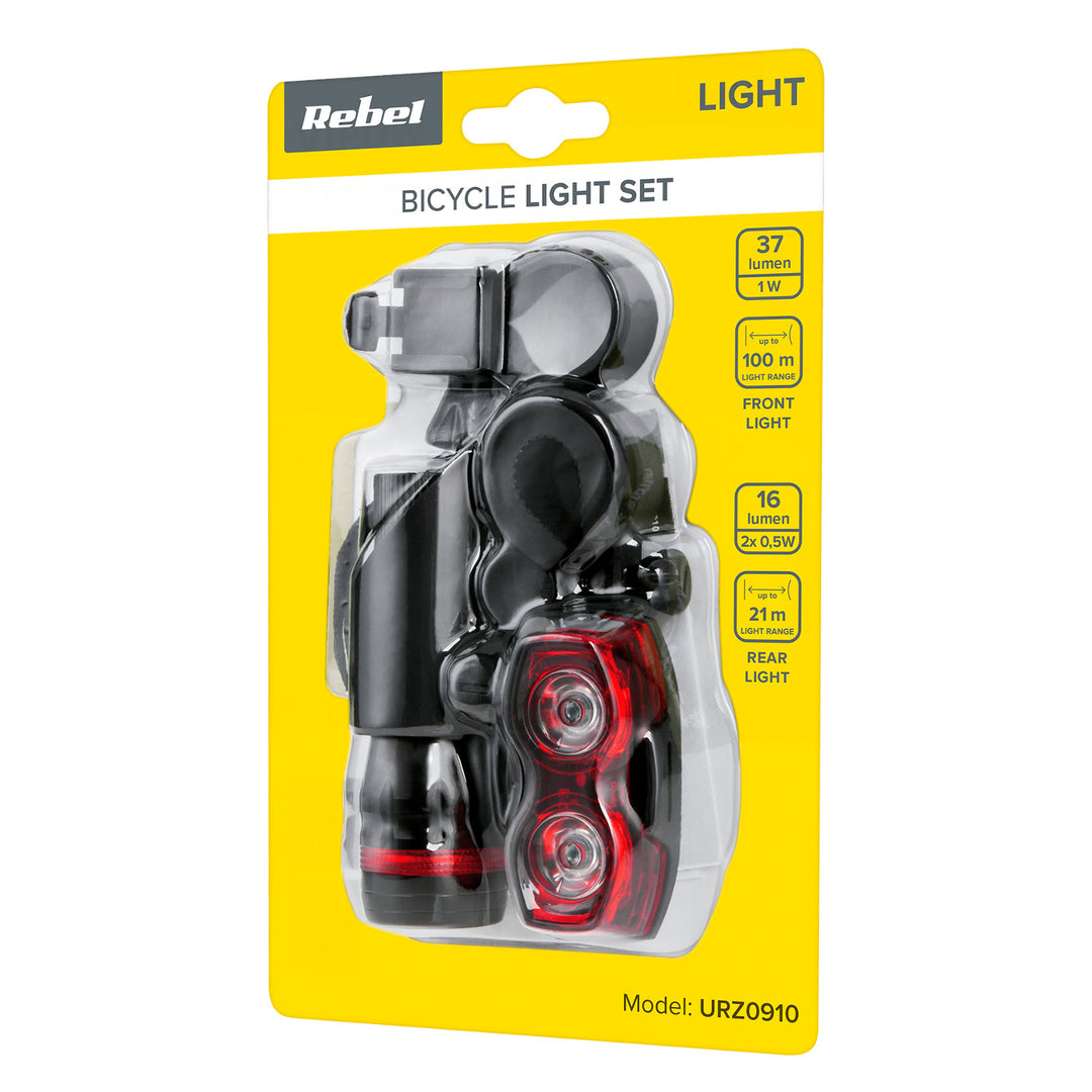Kit d'éclairage Rebel pour vélo, alimenté par batterie, feux avant et arrière, URZ0910