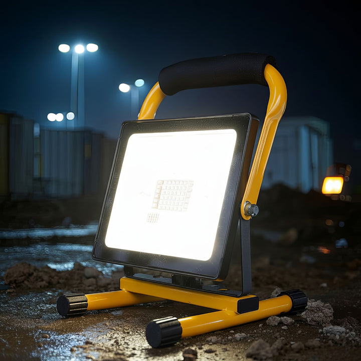 Maclean MCE632 Support de sol pour projecteur à LED Maclean Acier jaune Angle réglable MCE550/650 MCE652