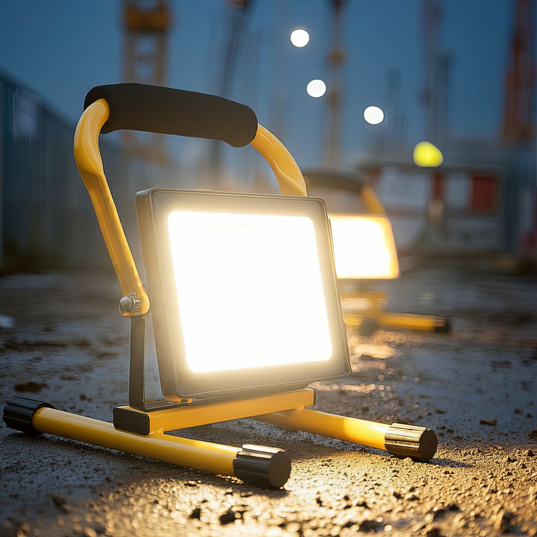 Maclean MCE632 Support de sol pour projecteur à LED Maclean Acier jaune Angle réglable MCE550/650 MCE652
