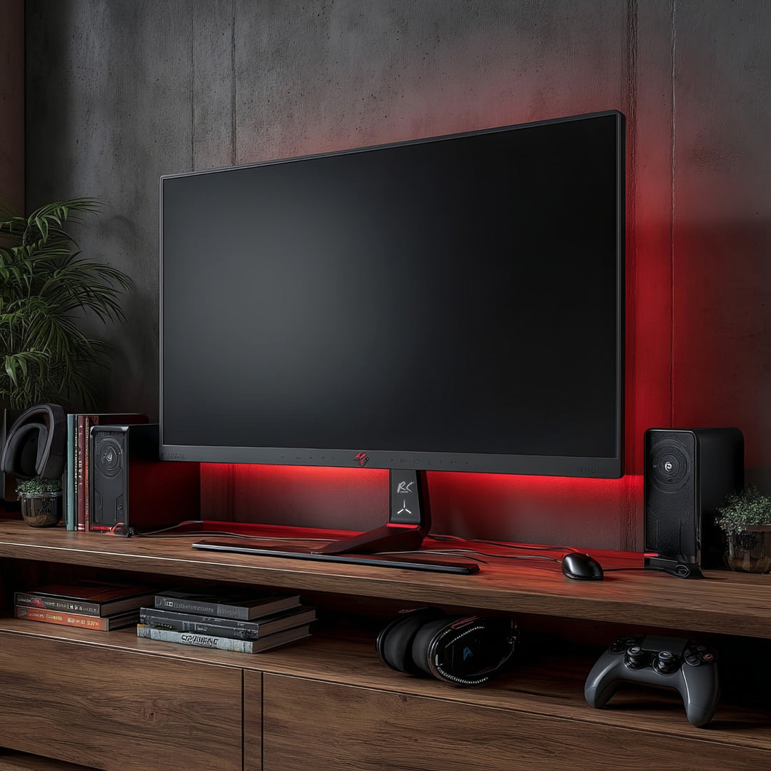 NanoRS RS167 Support pour moniteur de jeu réglable en hauteur LED RVB, 32-55" max VESA 400x400 max. 40kg,