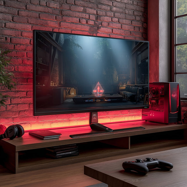 NanoRS RS167 Support pour moniteur de jeu réglable en hauteur LED RVB, 32-55" max VESA 400x400 max. 40kg,