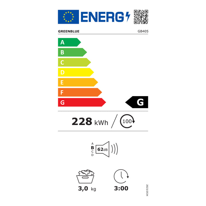 Sèche-linge électrique à tambour GreenBlue, capacité de 3 kg, GB405