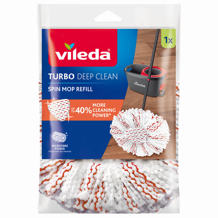 Recharge pour balai à franges rotatif Vileda Turbo Deep Clean en microfibre