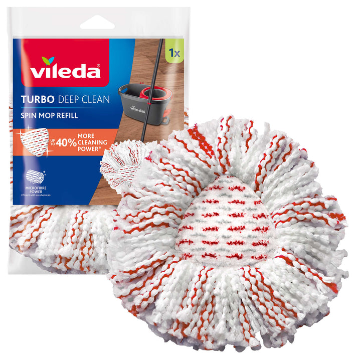 Recharge pour balai à franges rotatif Vileda Turbo Deep Clean en microfibre
