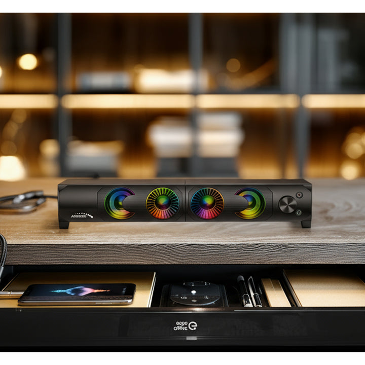 Audiocore 3Wx2 computer soundbar, LED, USB 5v, line-in, AC955