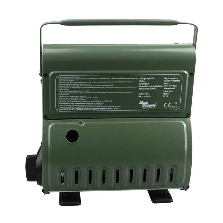 Chauffage à gaz portable Alpen Camping, consommation de gaz 124g/h, allumage piézo, IK-1000 PRO, ISLANDE