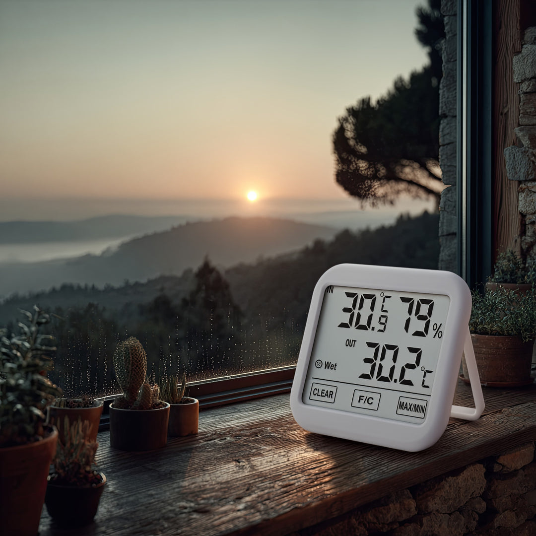 Station météo GreenBlue avec sonde extérieure de 1,5m, longueur de câble 1,5m, batterie 2xAA, GB381