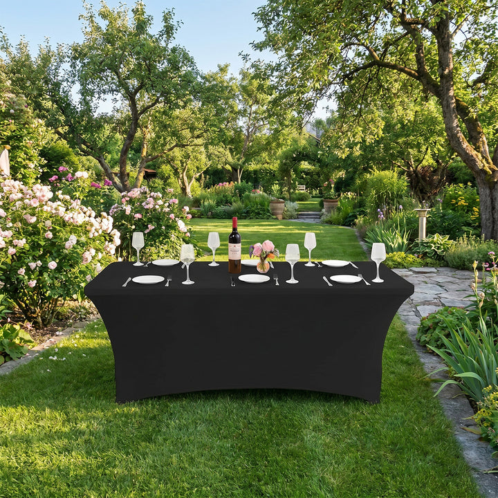 GreenBlue GB372 nappe élastique couverture de table de restauration noir 180x75x75 cm spandex